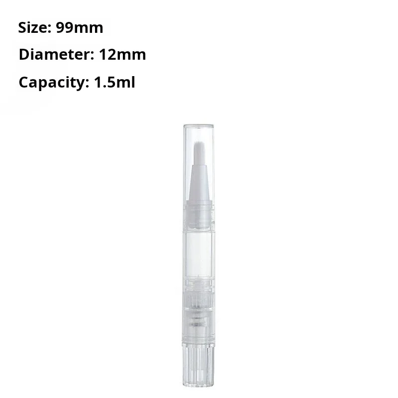 Wholesale Mini 1.5ml 2ml 3ml 5ml Plastic Twist Pen Bottle with Soft Brush Clear PP Empty Nail Protection Oil Foundation Bottles