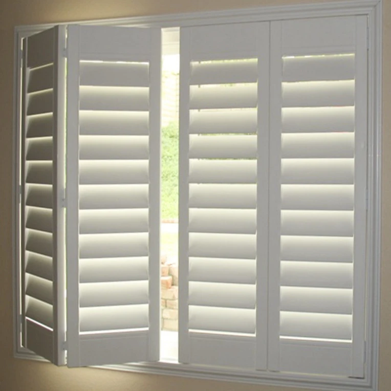 China custom horizontal louvers panel plantation shutters for window bifold shutter