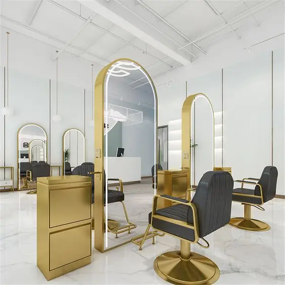 Большая мебель для парикмахерской со светодиодной подсветкой