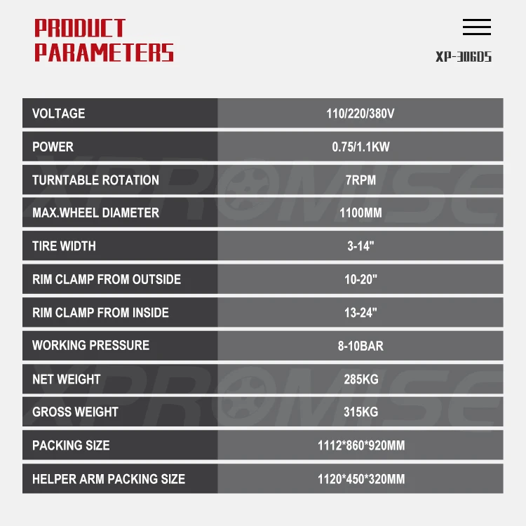 XPROMISE High Quality automatic tyre changer machine XP-306DS/mobile scissor lift two post lift/small scissor auto lift lift