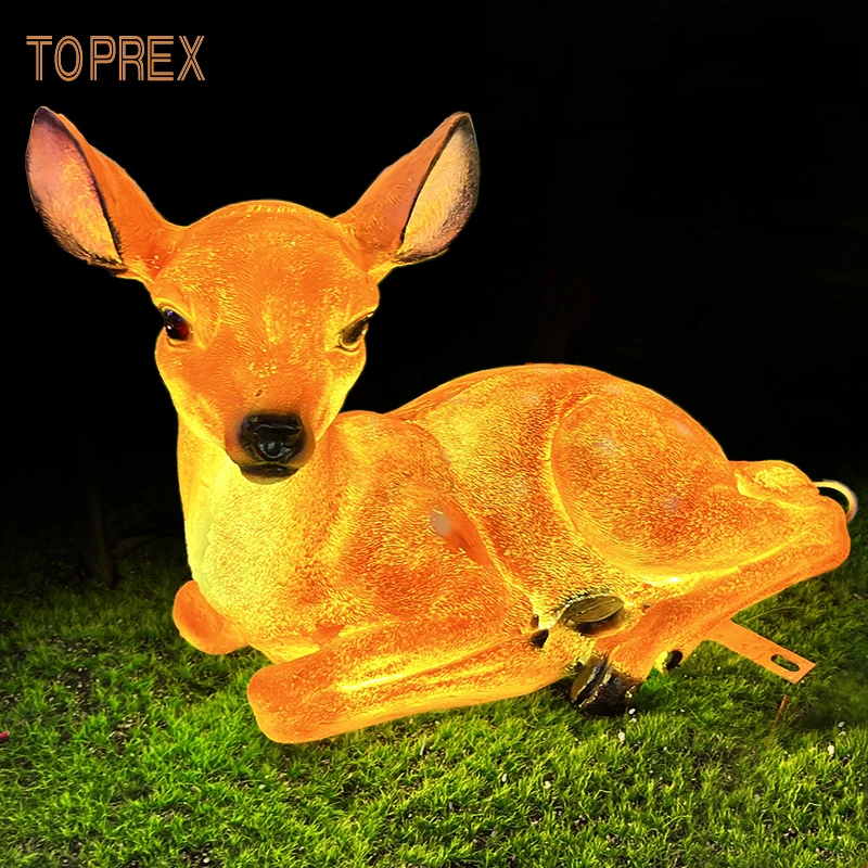 3D Led Animal Reindeer Resin Craft Led Decorative Lights Christmas Item Festive Event Illumination Outdoor Lighting