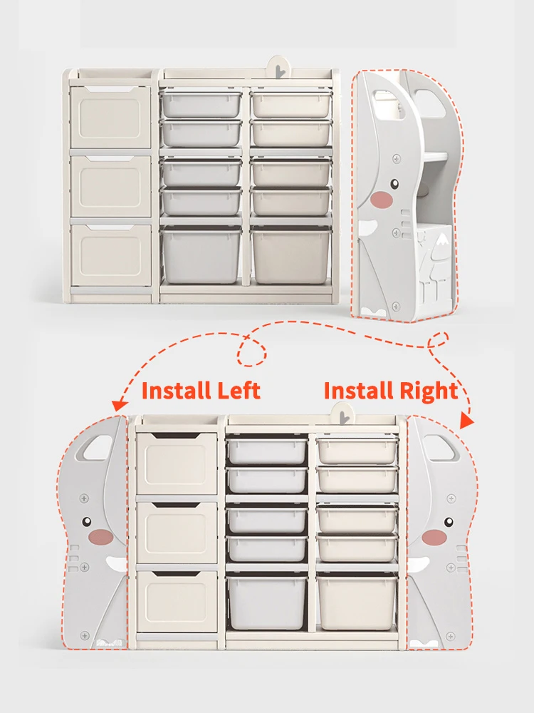 H136 X W32 X D97Cm Toy Rack Organizer Baby No Toxic Shelf Toy Children Cabinet For Storing Toys Plastic Drawer For Clothes