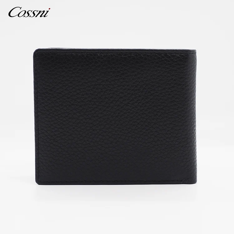Wholesalers fashion RFID blocking bifold violet wallets black pebble leather men wallet