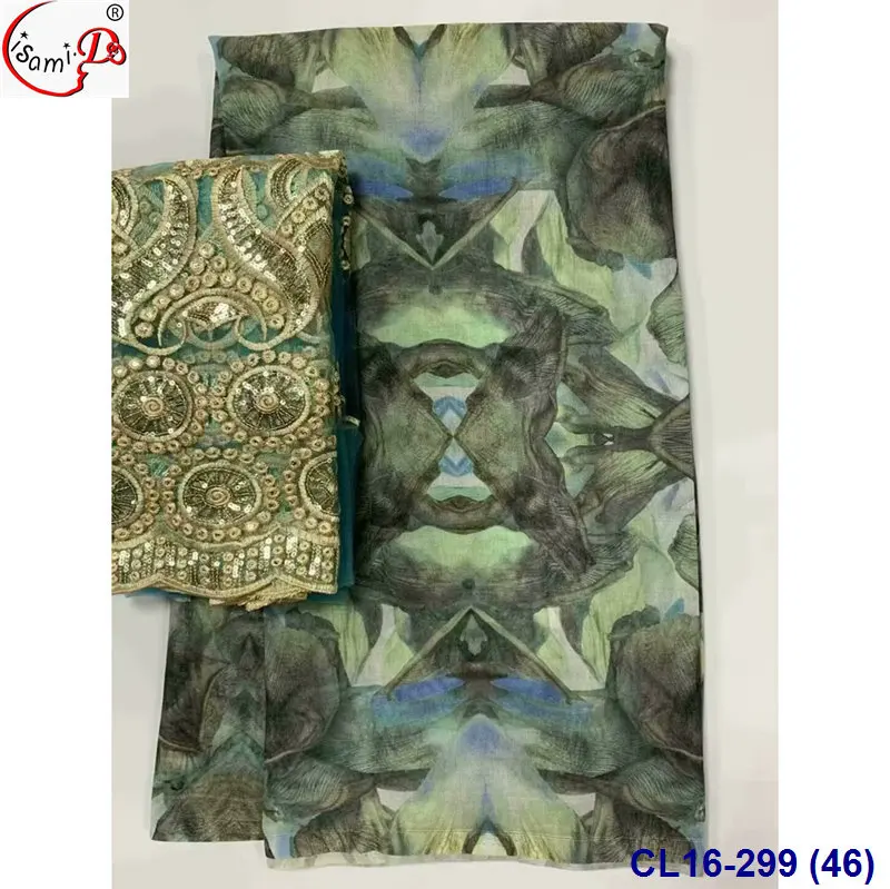 lisami rts swiss voile soft printed cotton 2yard net embroidery+5yards printed somali Sudanese toub cotton fabric