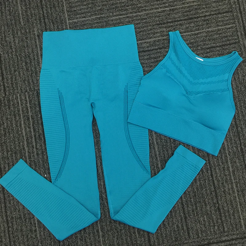 Женский индивидуальный бесшовный спортивный топ и штаны для йоги