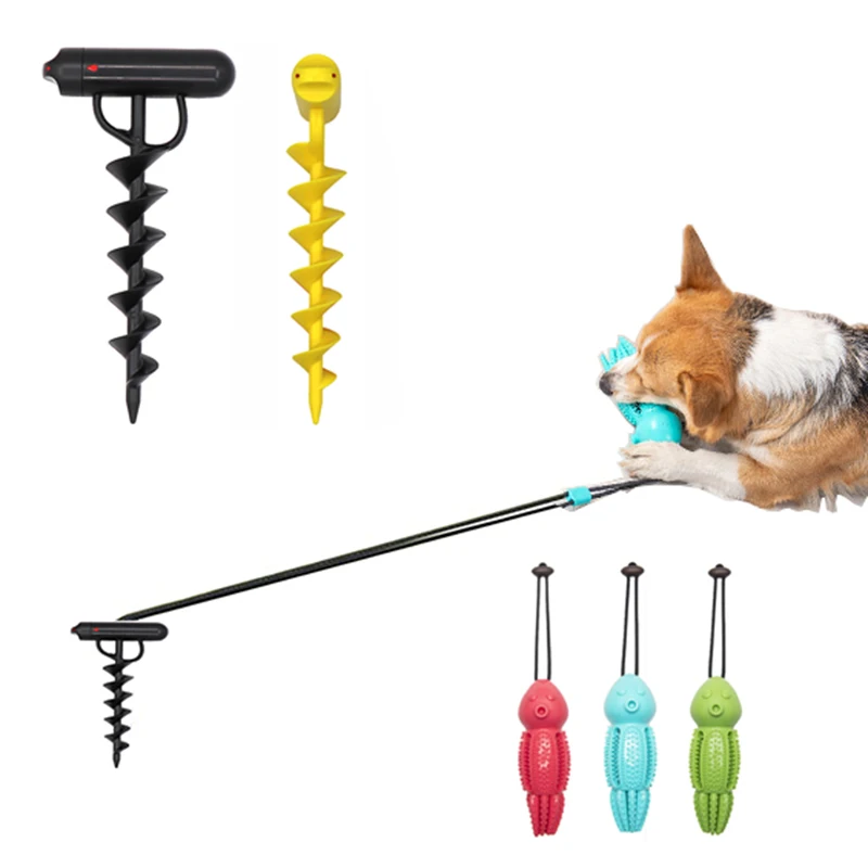 Outdoor Spiral Dog Fixed Pile with poop bag 2021 pet interactive toys