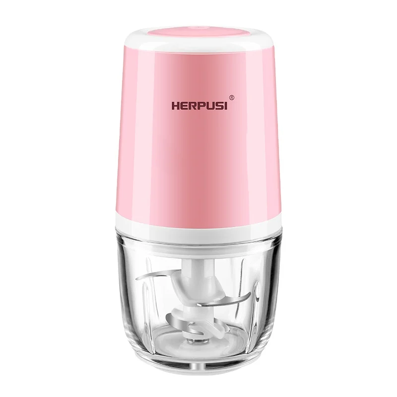 Новое поступление соковыжималка для овощей мяса фруктов USB type-C перезаряжаемый розовый мини электрический мясорубка блендер