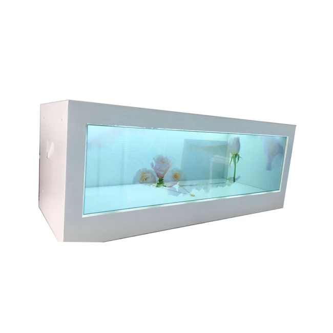 28.6 inch interactive LCD advertising transparent lcd showcase