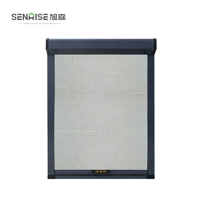 Insect Control Modern Rolling Retractable Aluminium Alloy roll up screen Window with PP Insect Screen Mesh