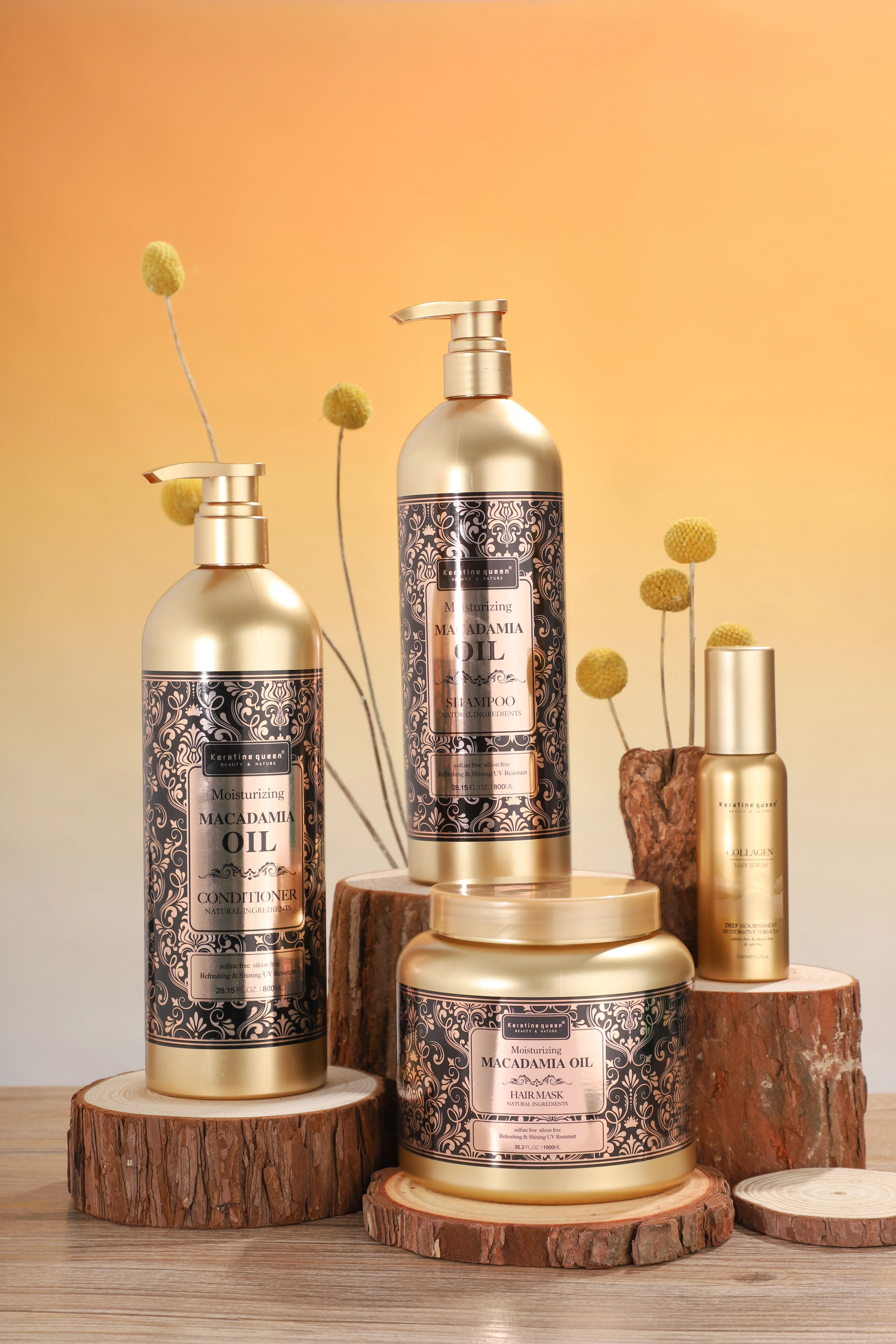 Private Label Organic Refreshing Repairing Damage Hair Shampoo Natural Macadamia Oil Shining Hair Shampoo And Conditioner