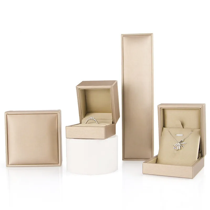 Custom jewelry packaging box wholesale luxury PU leather jewelry box ring box