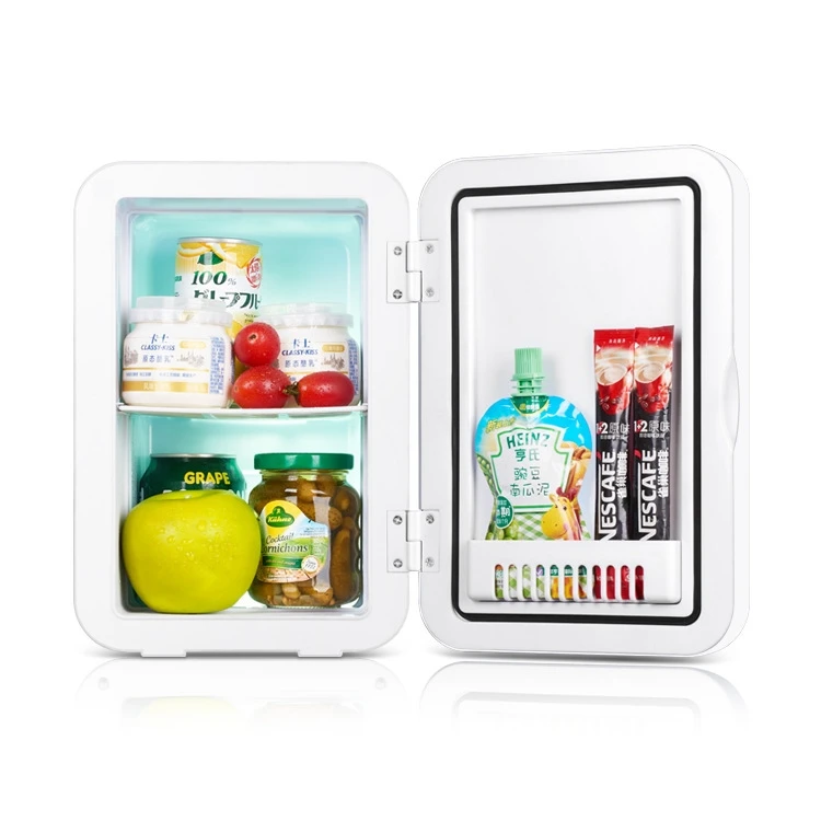 Car Use 8L Marble Glass Door Cooler Smart Compact Fridge Portable Mini Refrigerator