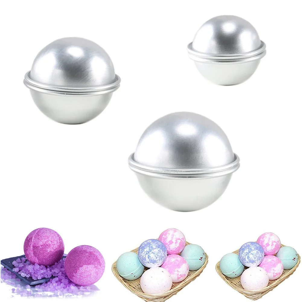 
6PCS/set Round Aluminium Alloy Bath Bomb Molds DIY Tool Bath Bomb Salt Ball Homemade Crafting Gifts Semicircle Sphere Metal Mold 