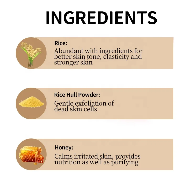 Rice & Honey Glow Mask Acne Calming Moisturizing Exfoliating Skin Care Korean Beauty Face Mask