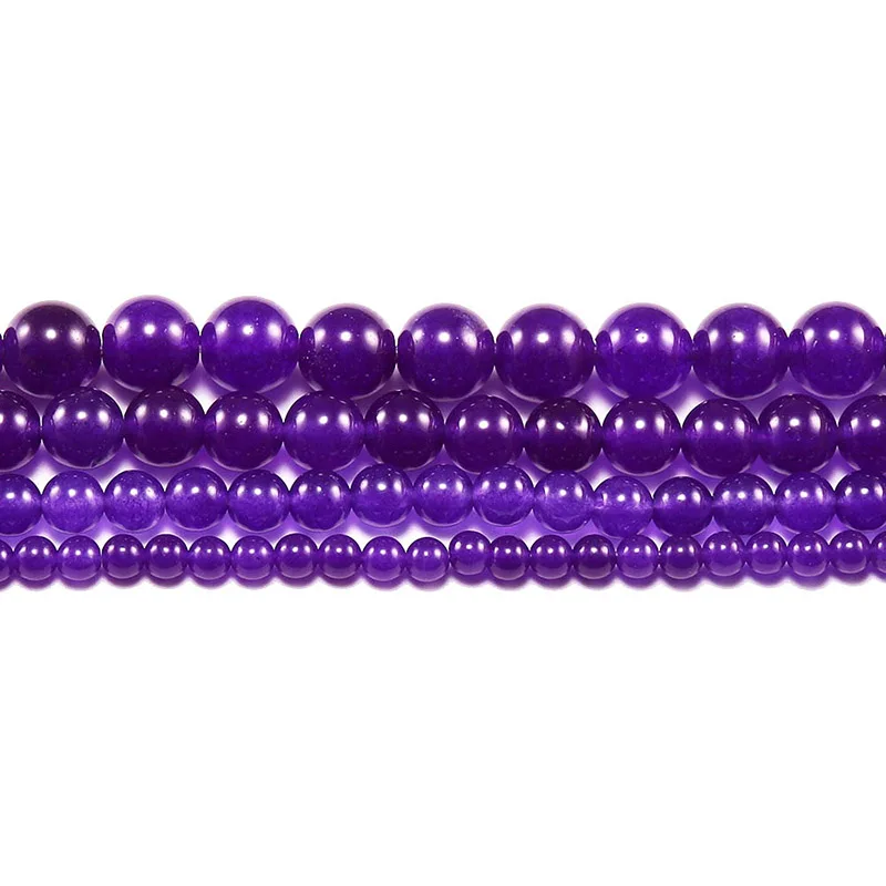 
1strand/lot 4 6 8 10 12mm Natural Crystal Amethysts Dreamy purple quartz round ball Loose Spacer Beads Jewelry Making Wholesale 