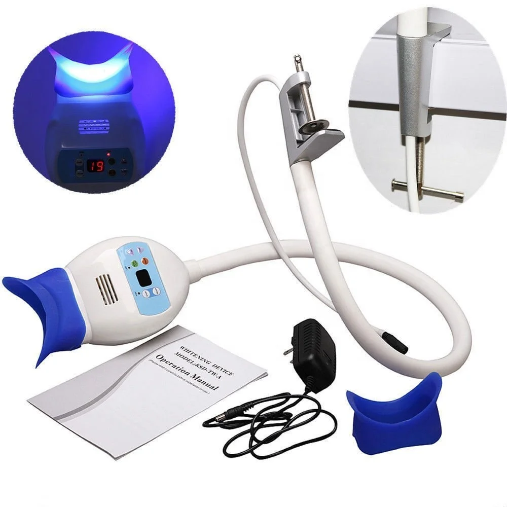 Portable Desktop Dental Teeth Whitening Machine with 8 Cold LED Light Lamp Bleaching Accelerator Kit on Chair for Clinic Use