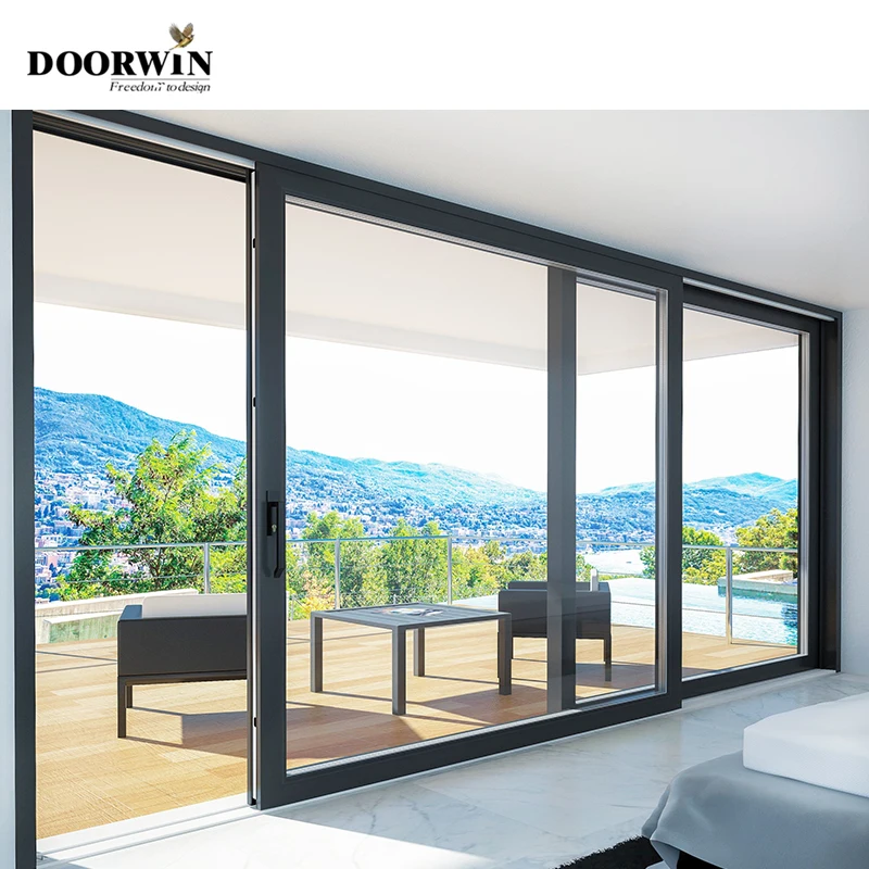 Hot sale modern aluminum double glazed or triple glass soundproof exterior entry sliding doors