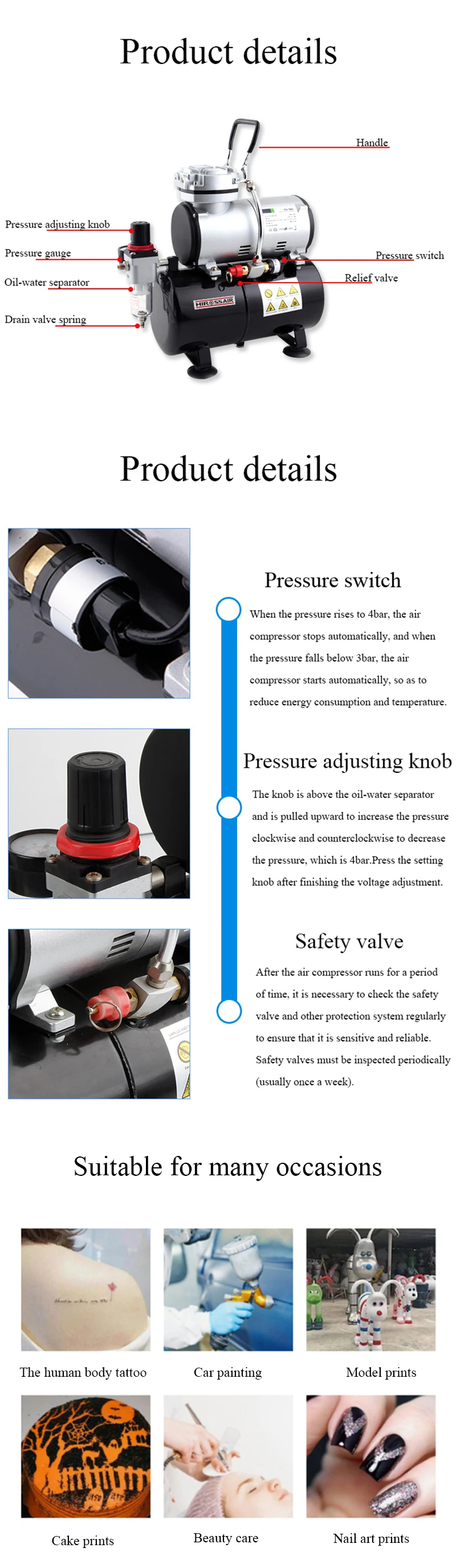 Belt Drive Piston Air Compressor 3 hp 5 hp 10 hp 12V 175PSI Double Cylinder Auto Air Compressor for Hot Sale