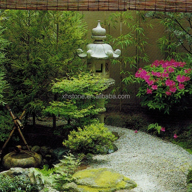 Japanese Style Outdoor Garden Granite Stone Carving KASUGA Lanterns Ornaments Pagoda Solar Light For Sale