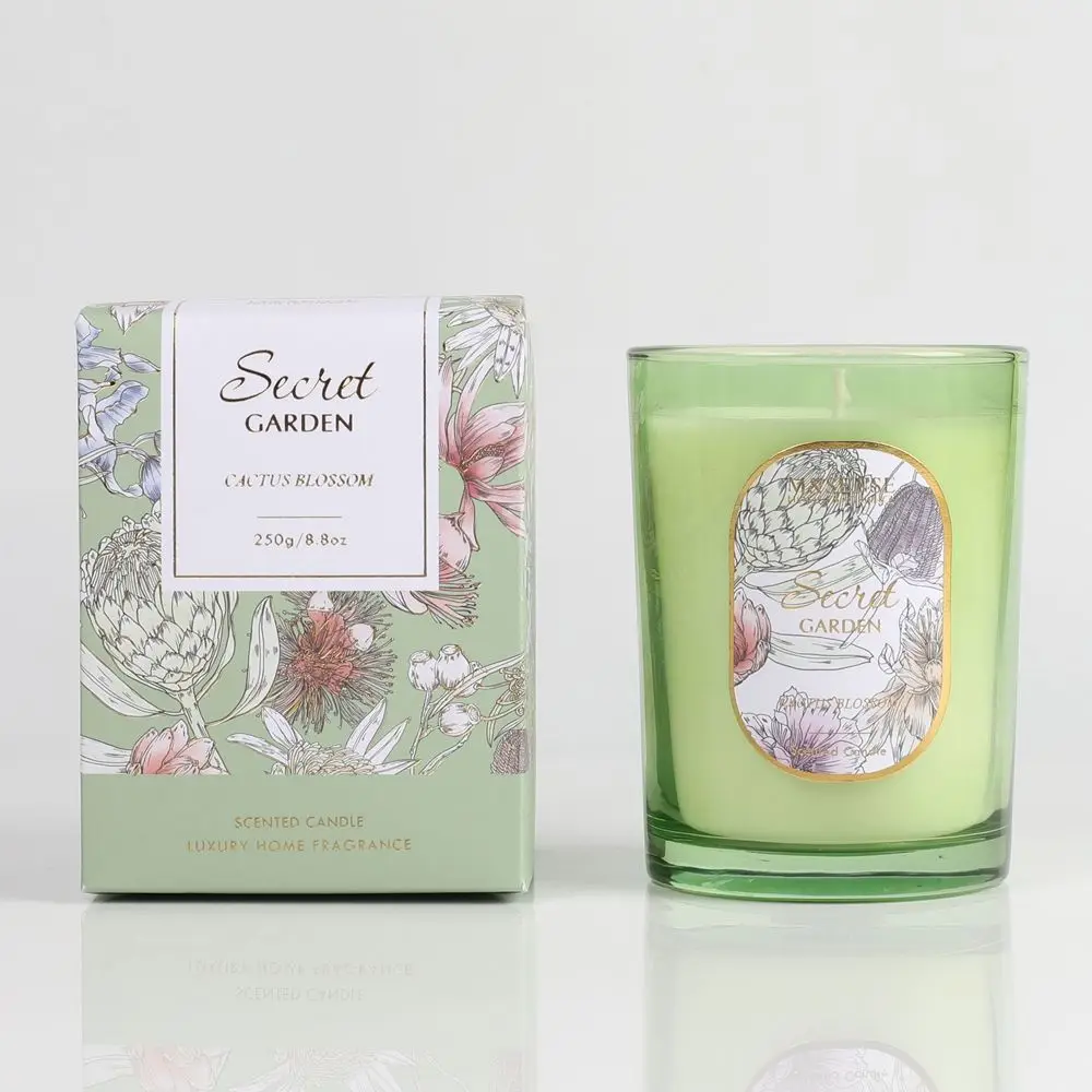 Luxury Custom Decorative Aromatherapy Scented Candle Wax Soy Bulk with Lid and Box Packaging