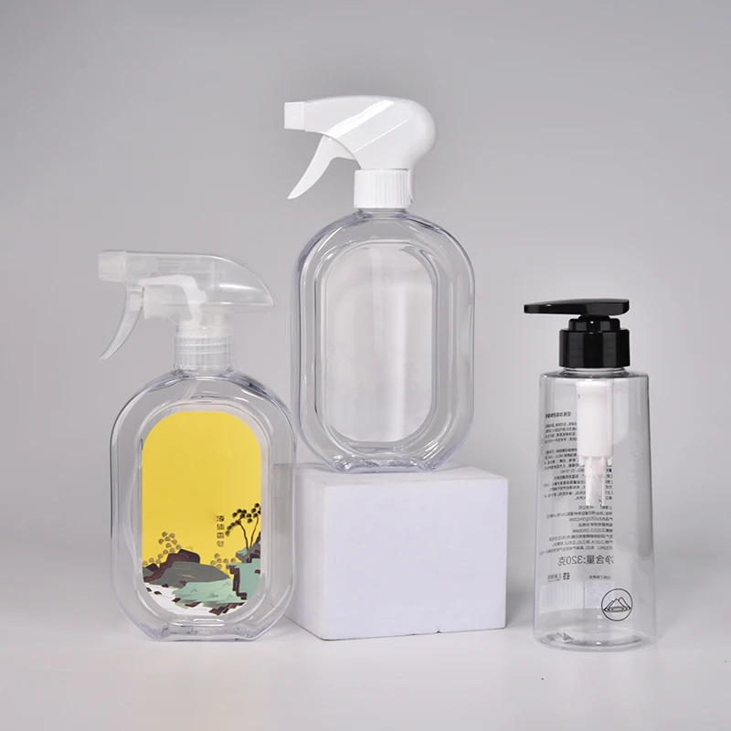 320ml Empty Plastic PET Transparent Liquid Spray bottle plastic Room Spray Bottle with Trigger Sprayer