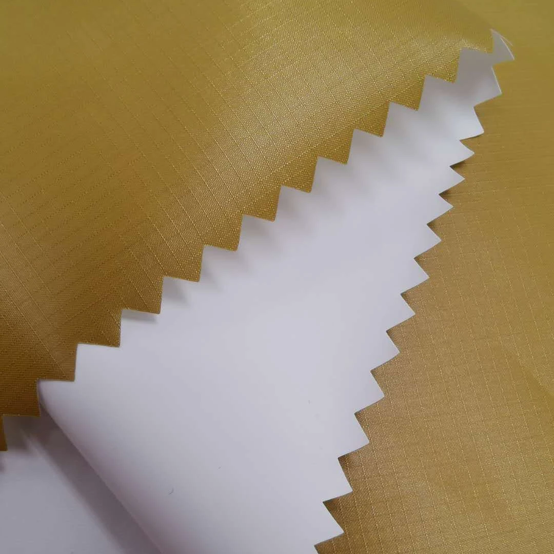 100% nylon waterproof 30D ripstop fabric press polished coated PU for outdoor jacket down coat hammock