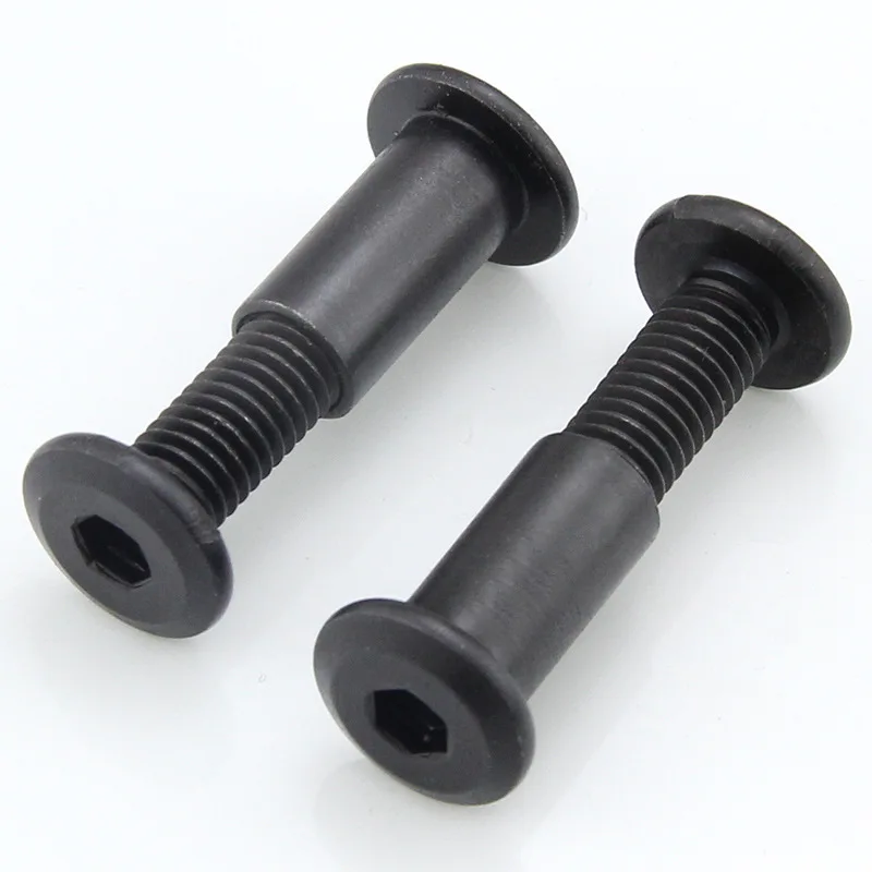China made Stainless Steel iron black zinc plated flat head Hex Socket Furniture barrel sleeve nut lock joint screws