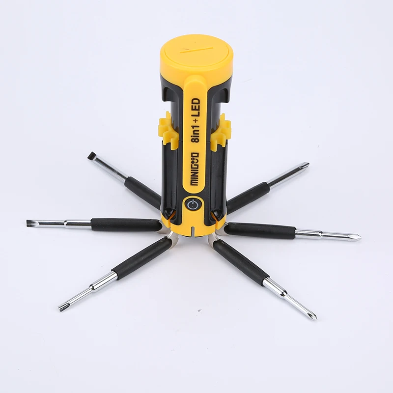 
8In1 Multi-Purpose Screwdrivers set Phillips Hexagon Screwdriver Bit Security Bit Set with flashlight 