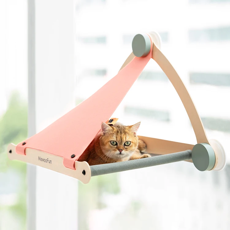 MewooFun Рождественский гамак для кошек, треугольные кошачьи окна, домашние кровати, сиденье для кошек, окунь