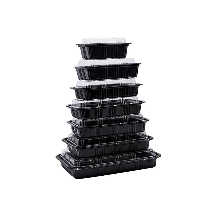 Экологичный одноразовый высококлассный поднос для суши, упаковочная коробка, коробка для выноса, упаковка для фаст-фуда с крышкой для выноса