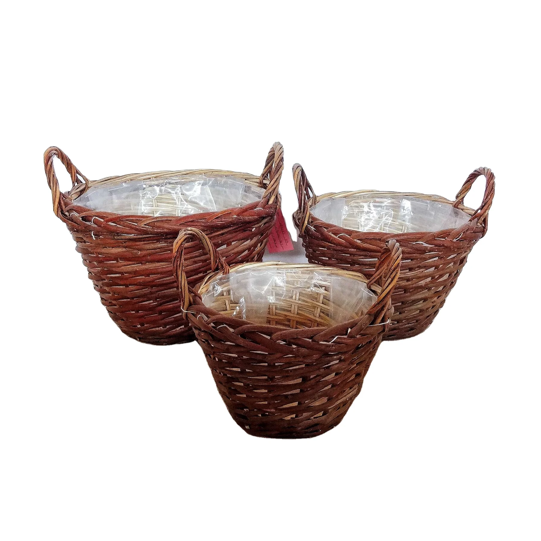 colorful Wicker Storage Baskets With Handle For Christmas Gift Basket