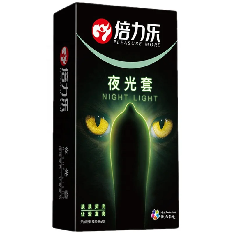 Adult Sex Toy Natural Latex Night Light Luminous Condom Fluorescent Condom for Men