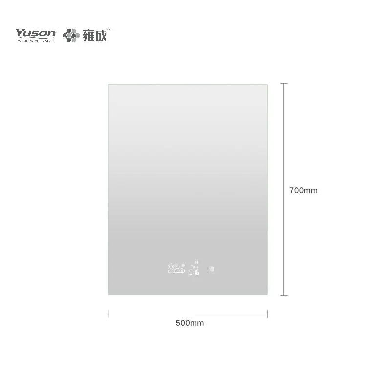 YUSON YS57097 Anti-fog Function 5mm Double Screen Touch intelligent digital wifi temperature bathroom smart LED mirror
