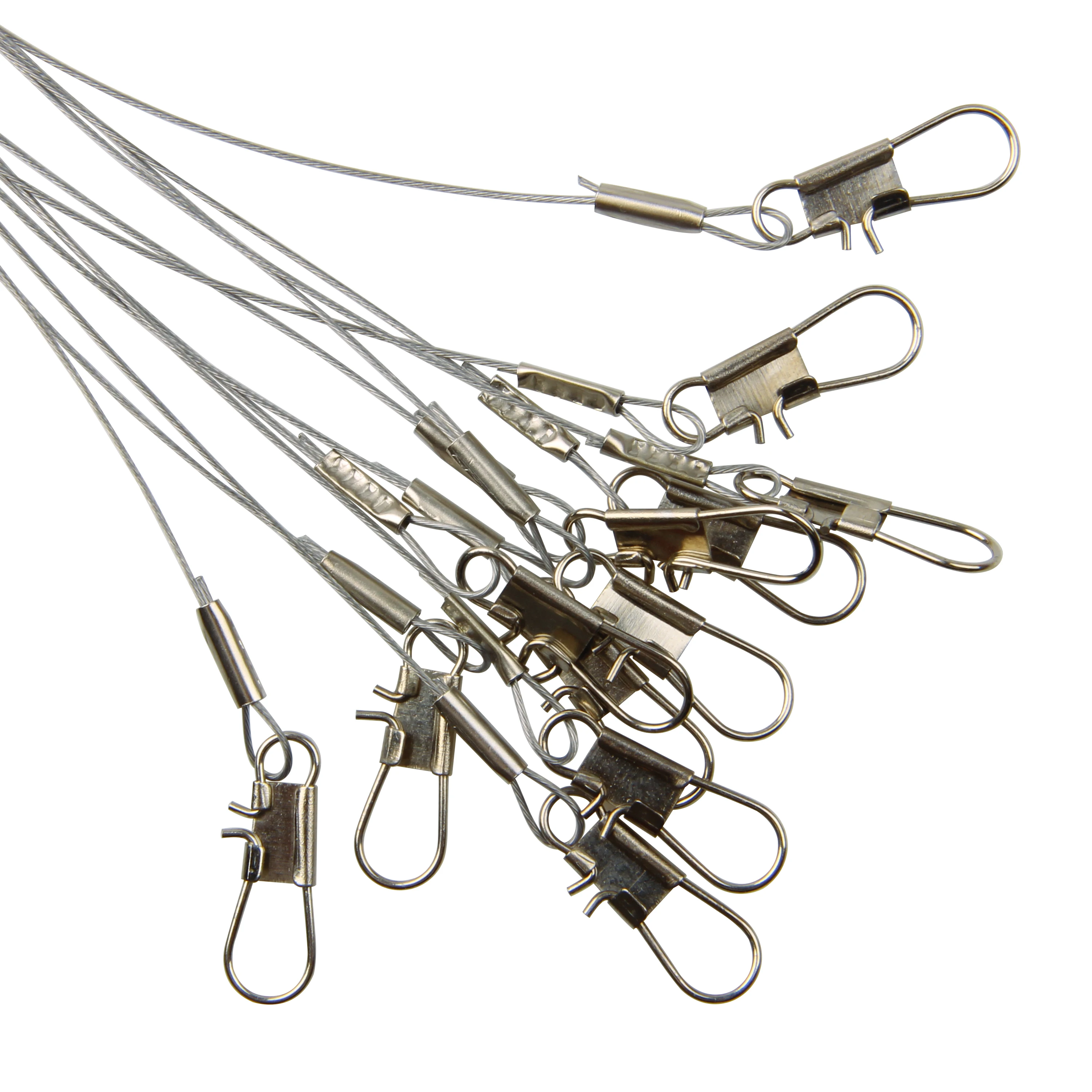 12Pcs/bag 56cm Stainless Steel Fishing Line Wire Rigs Leader Trace Lure Steel Wire Leader With Swivel Snap Fishing Tackle