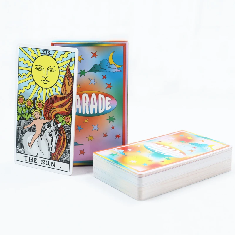 Personalized Manufacturer Paper Tarot Card Custom Printed Holographic Colorful Tarot Cards Deck With Guidebook