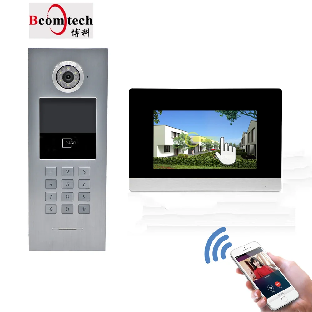 Tuya APP Wifi unlock IP visual door phone motion detection recording work with 8 alarm zone smart video intercom doorphone