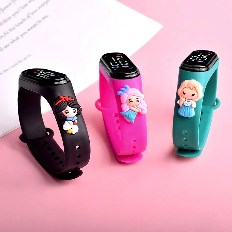 M7 Cartoon Princess Led Doll Watch Lovely Outdoor Sports Electronic Watch