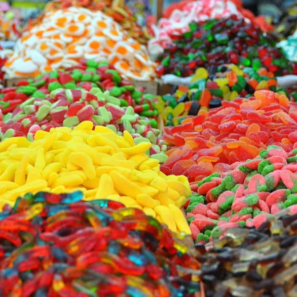 Wholesale halal OEM bulk packing soft chewy watermelon gummy jelly candy SWEETS bulk