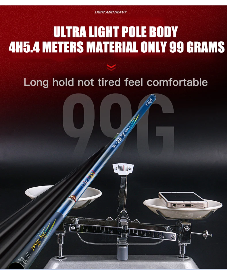 High Quality 4h 5h 6h Casting Tackle 2.7m-10m Stream Super Hard Fishing Rod China Ultralight Telescopic Carbon Fiber Fishing Rod
