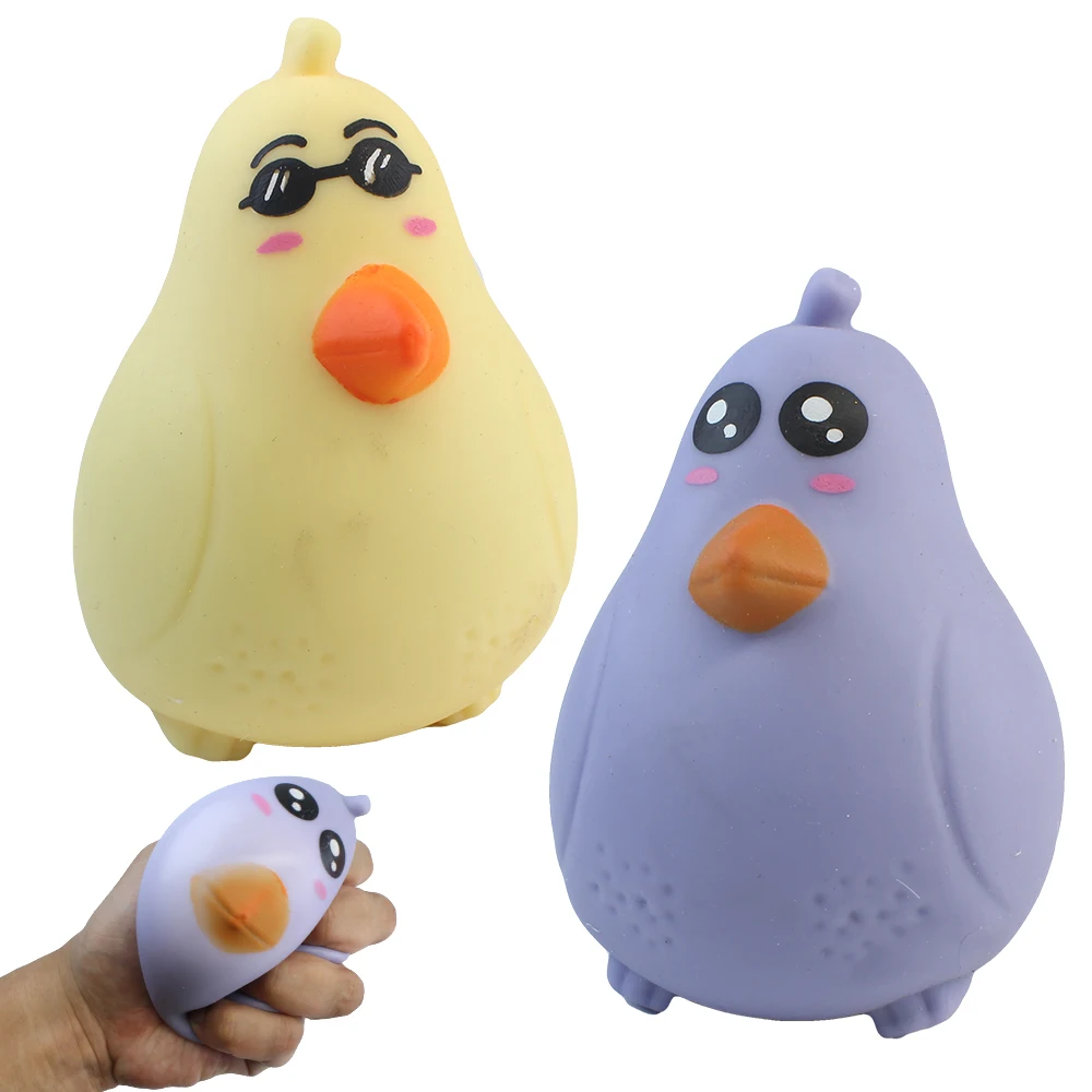 OEM/ODM Stress Relieving Toys Squeeze Cute Bird Stuffed Animal Balls TPR Slime Filled Chick Relief Fidget