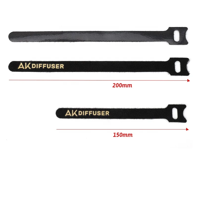 Black Nylon Hook Loop Cable Tie With Custom logo