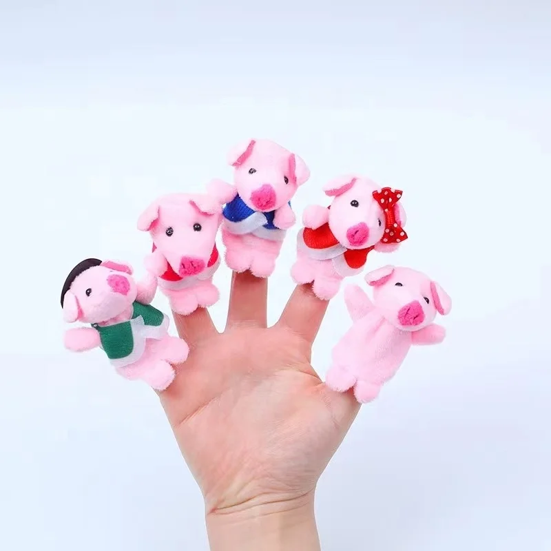 Funny Zodiac Animal Finger Puppets Cartoon Plush Monkey Finger Puppets Toys for Sale
