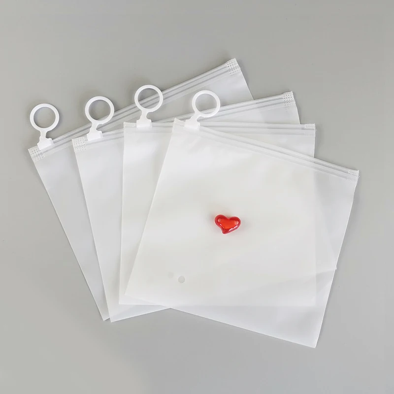 Double-sided matte pull ring bag  cosmetics socks panties zipper zip lock plastic packaging bag