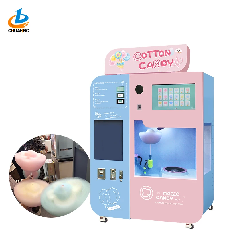 Cb320 Commercial Candy Floss Maker Automatic Cotton Candy Making Vending Machine