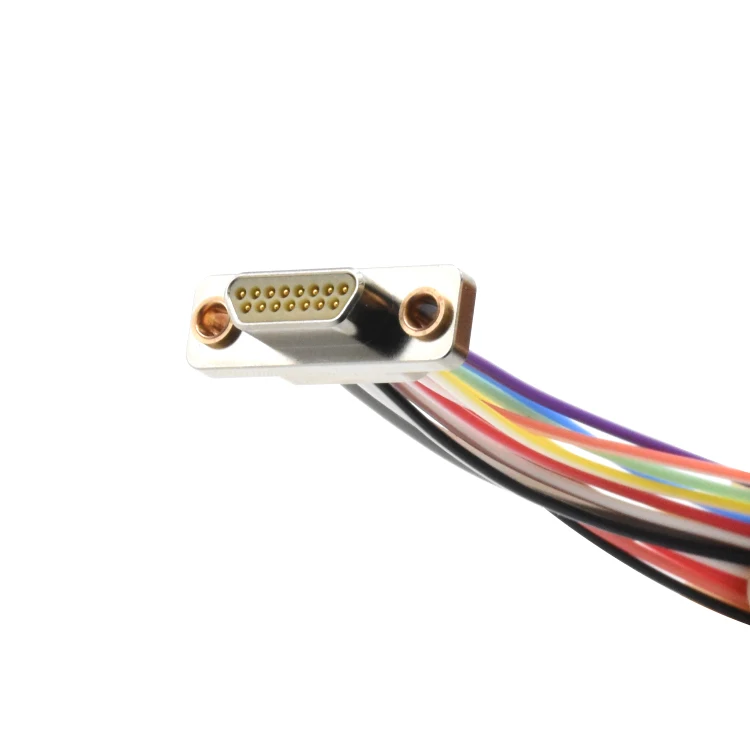 High Temperature MIL-C-83513 3A J30J Series 15Pin High Density Small Volume Mini Rectangular Micro-D Connector With Wire Harness