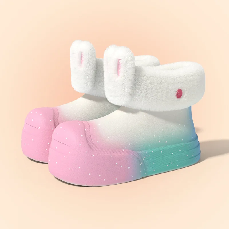 Женские детские непромокаемые сапожки с меховой подкладкой