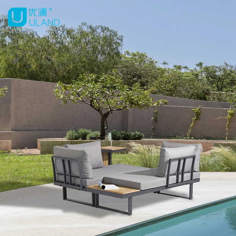Uland  Adjustable Outdoor Sofa Set Multifunctional  Metal 2 Seat Outdoor Sofa patio furniture garden sets