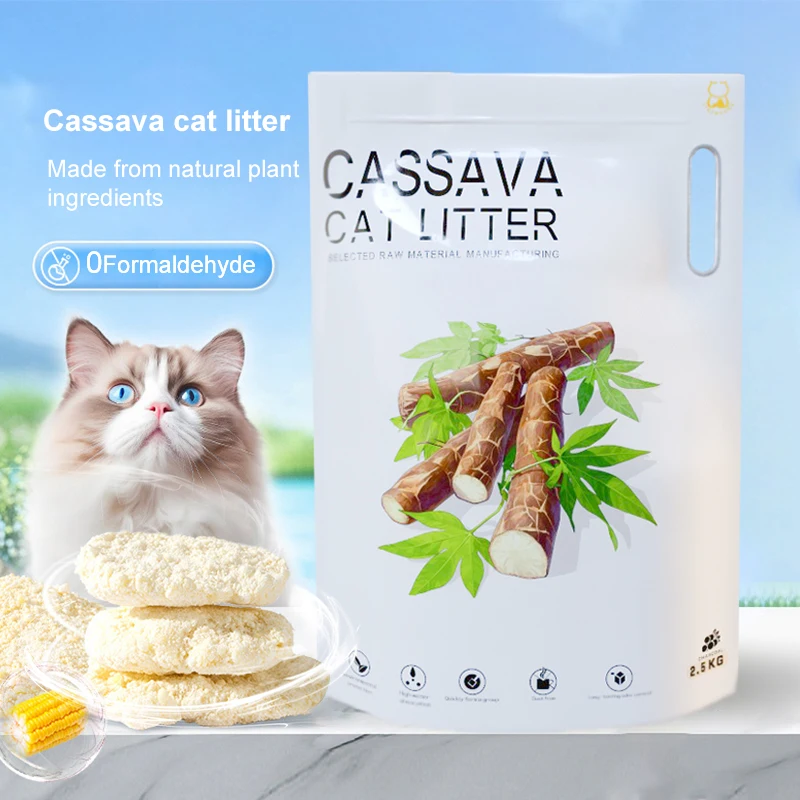 Factory Direct Sale Custom Cassava Tapioca Clumping Cat Litter Sand