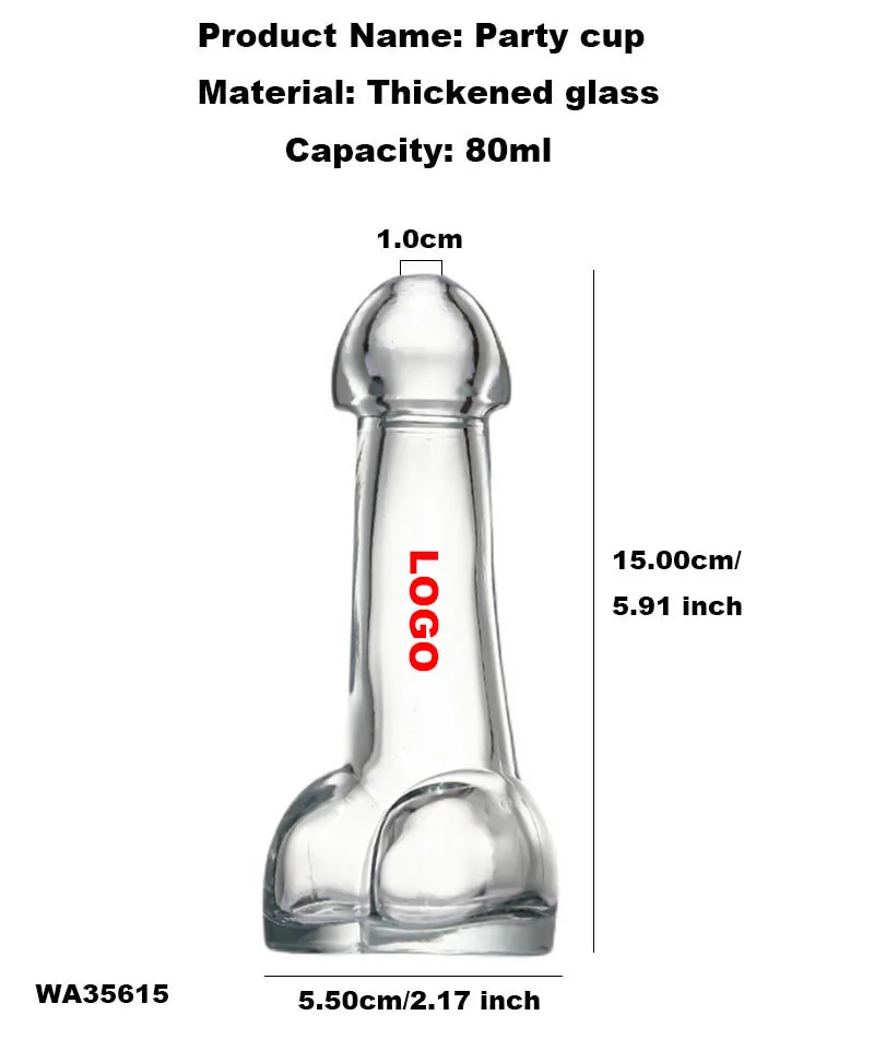 Sexy Adult Cup Wine Glasses Cocktail Drink Tentum Dick Shape Glass Bottle Night Bar Club Nightclub Party Penis Shot Wine Glass