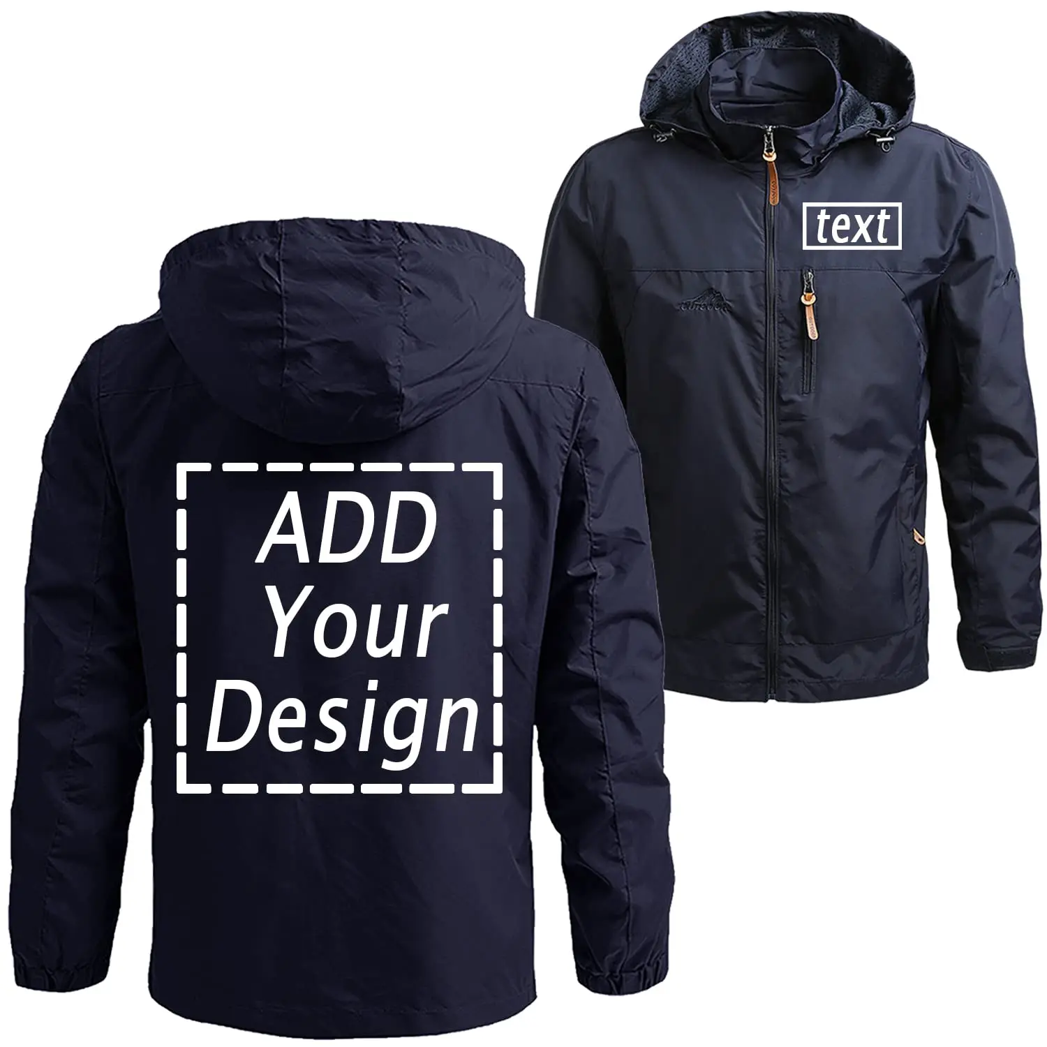 Custom Outdoor Waterproof Jacket Design Personalized Logo Text Windbreaker Raincoat Shell Send Your Own Pictures Photo Men Girl